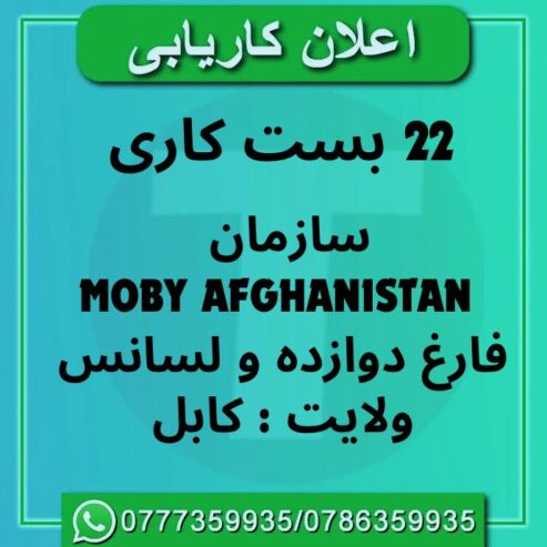 اعلان کاریابی
سازمان : MOBY Afghanistan
Physics Teacher
Biology Teacher
Prese…