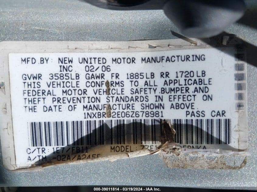 کرولا 2006 ال ای