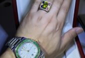 ساعت PATEK PHILIPPE کاپی اول با نگین های زمرد پنجش
