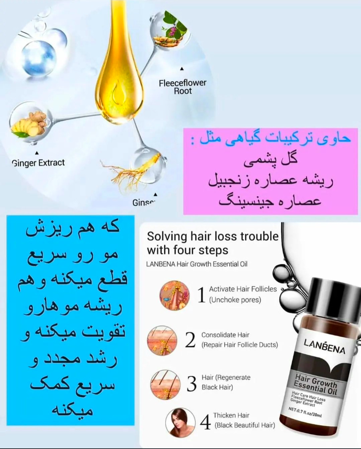 محلول تقویت موی لانبنا