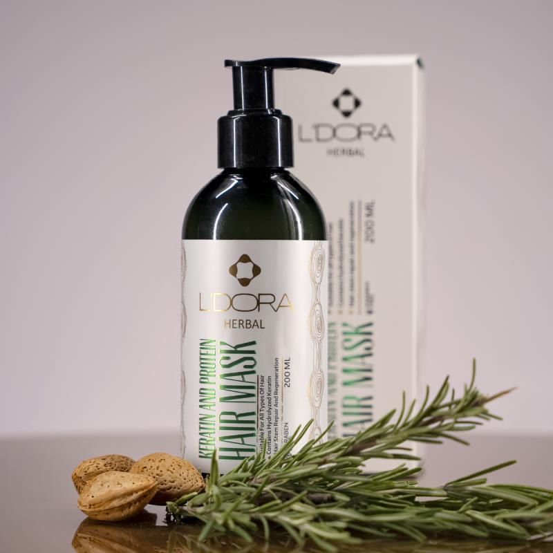 ماسک گیاهی پروتئینه و کراتینه موی سر لدورا هربال 2