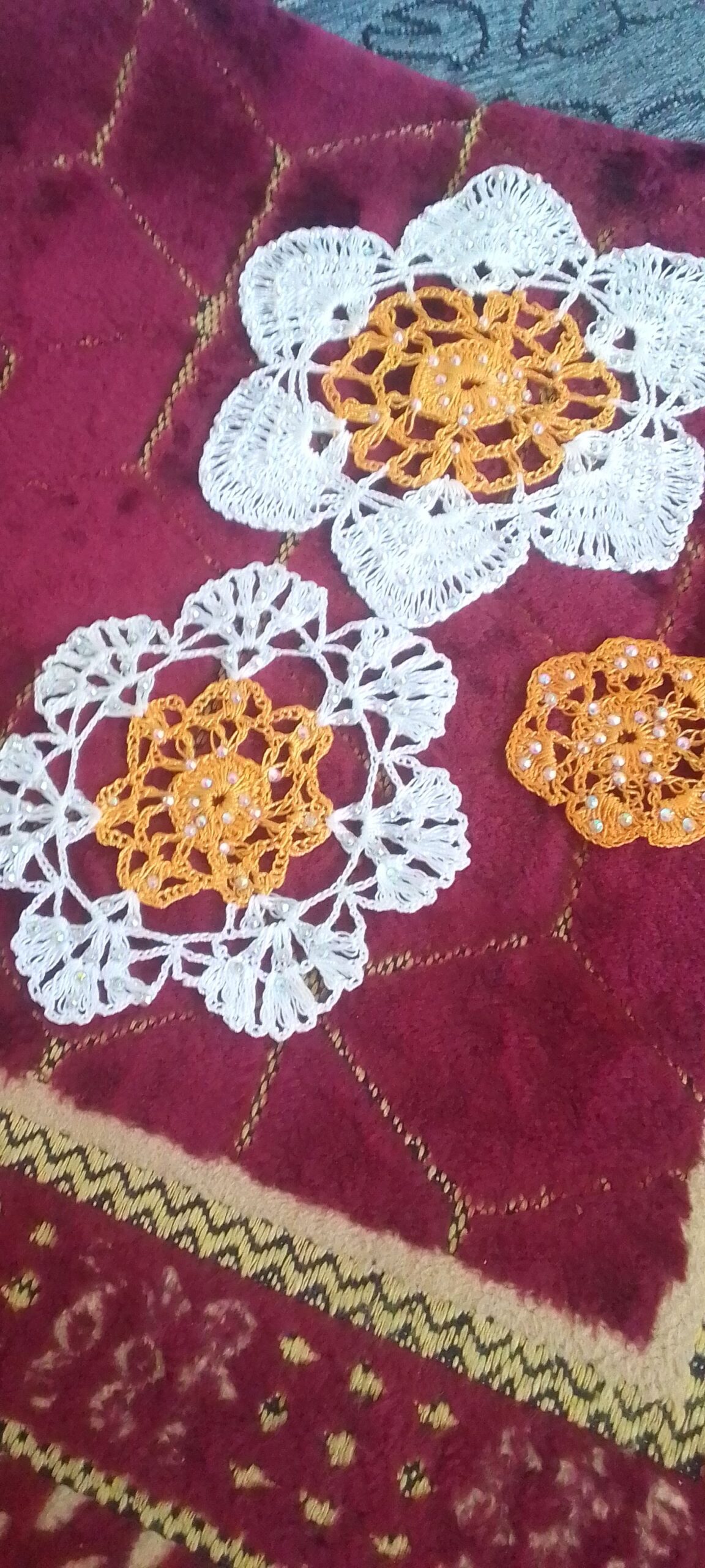 زیر گیلاسی بافت دست برای ردی میز غذا خوری