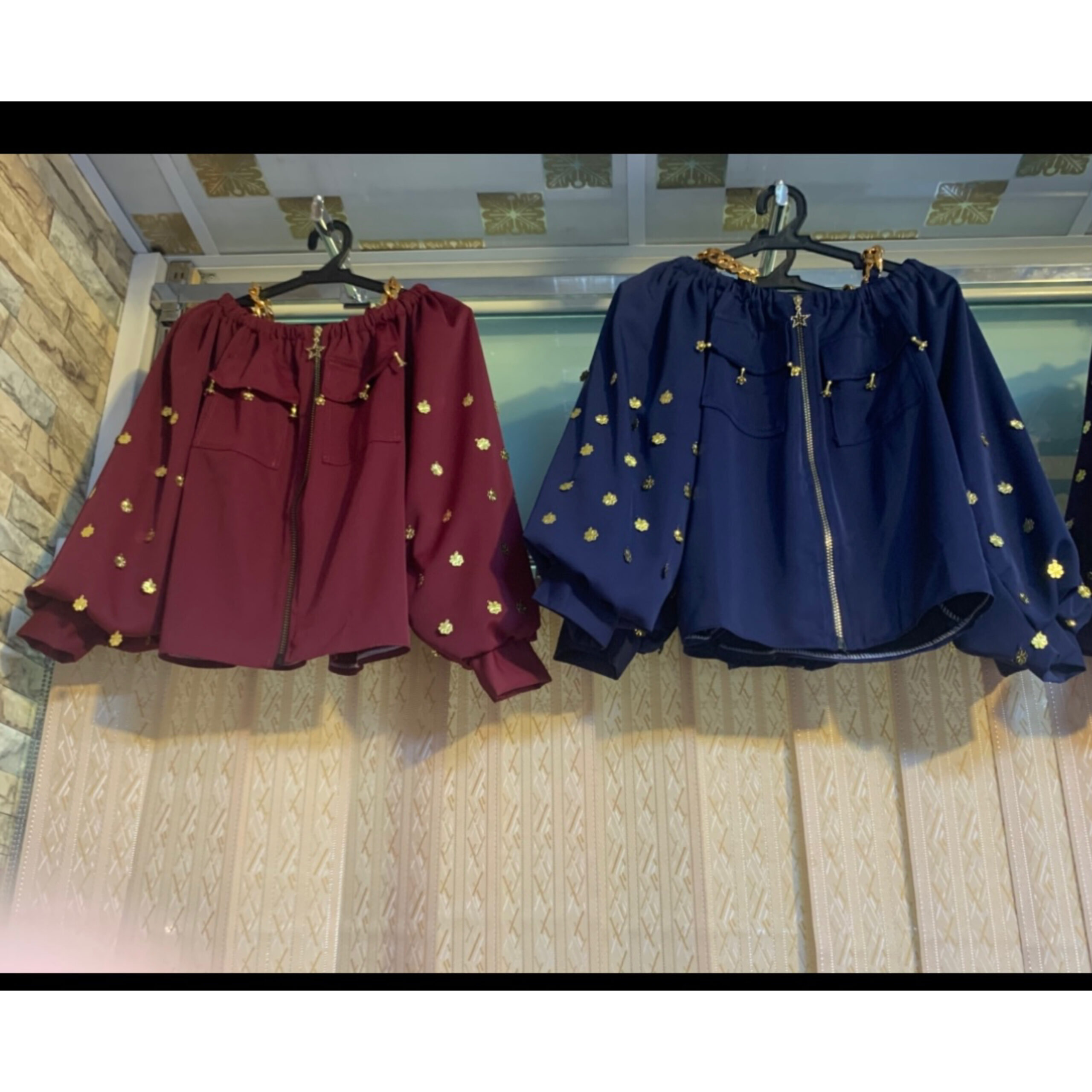 ست دامن ،بلوز زیپ‌دار آستین‌پفی دخترانه 👸