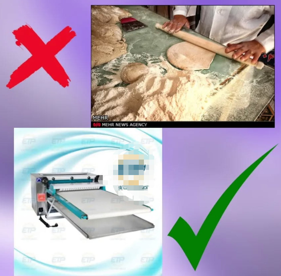 دستگاه خمیر پهن کن نانوایی و پیتزایی
