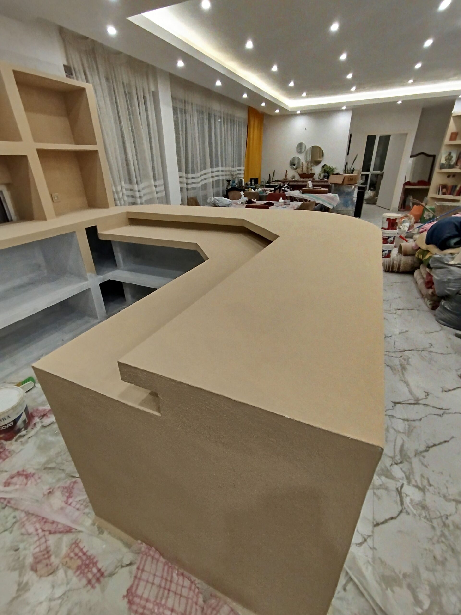 اجرای کابینت طرح سیمان جدید و مدرن ومقاوم