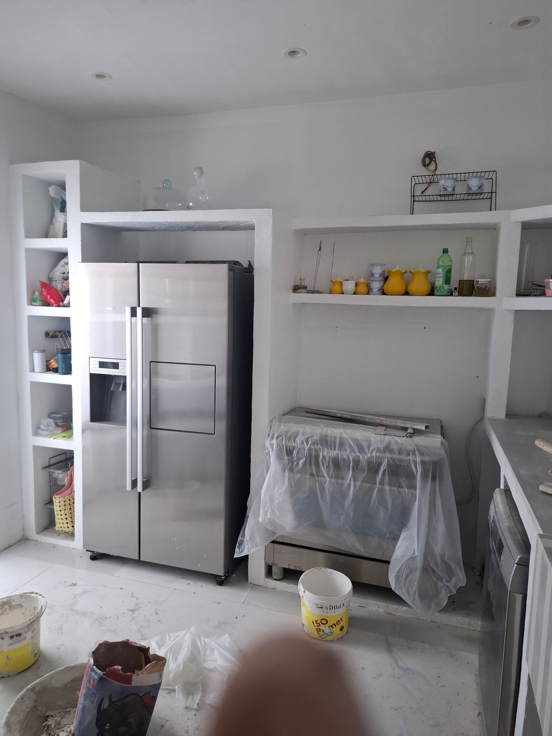 اجرای کابینت طرح سیمان جدید و مدرن ومقاوم