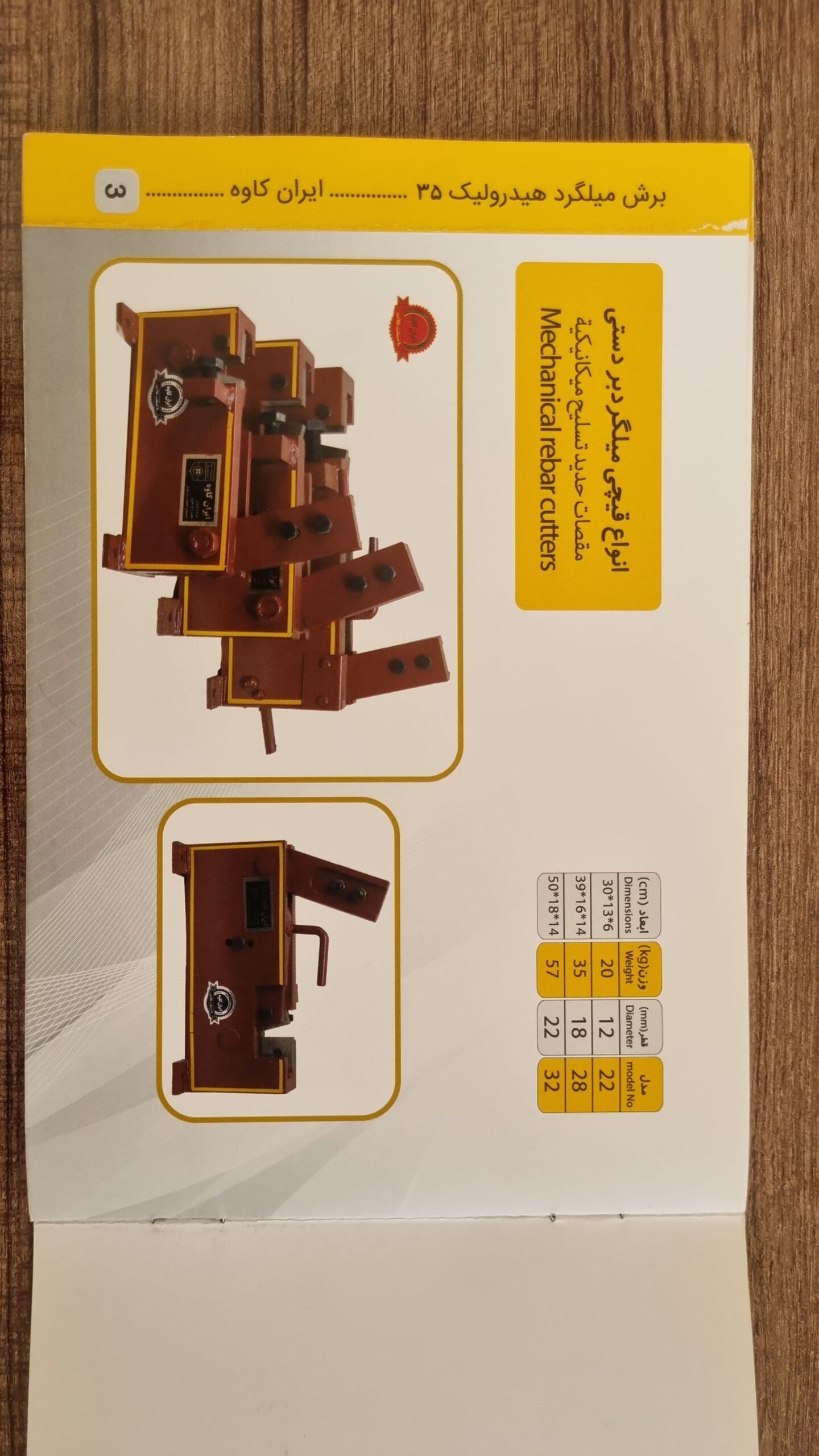 تولیدی قیچی میلگرد بر ایران کاوه