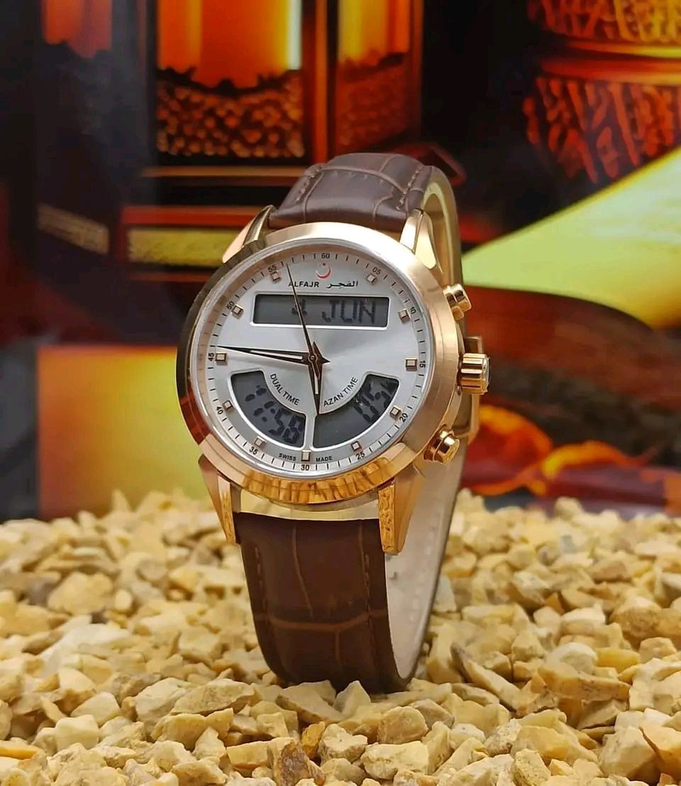 ساعت مردانه الفجر 2 تایمه بند چرمی