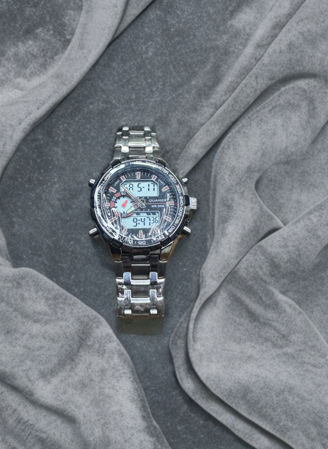 ساعت مردانه QUAMER دوگانه (دیجیتال + آنالوگ)