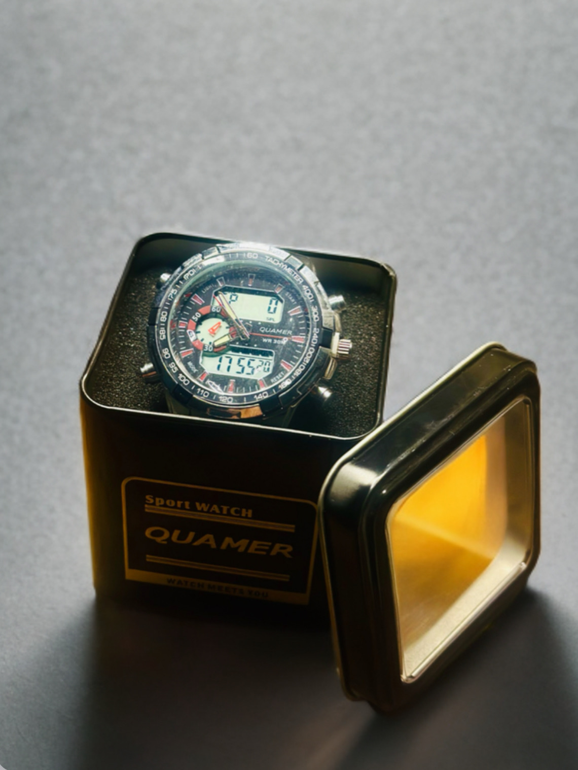 ساعت مردانه QUAMER دوگانه (دیجیتال + آنالوگ)