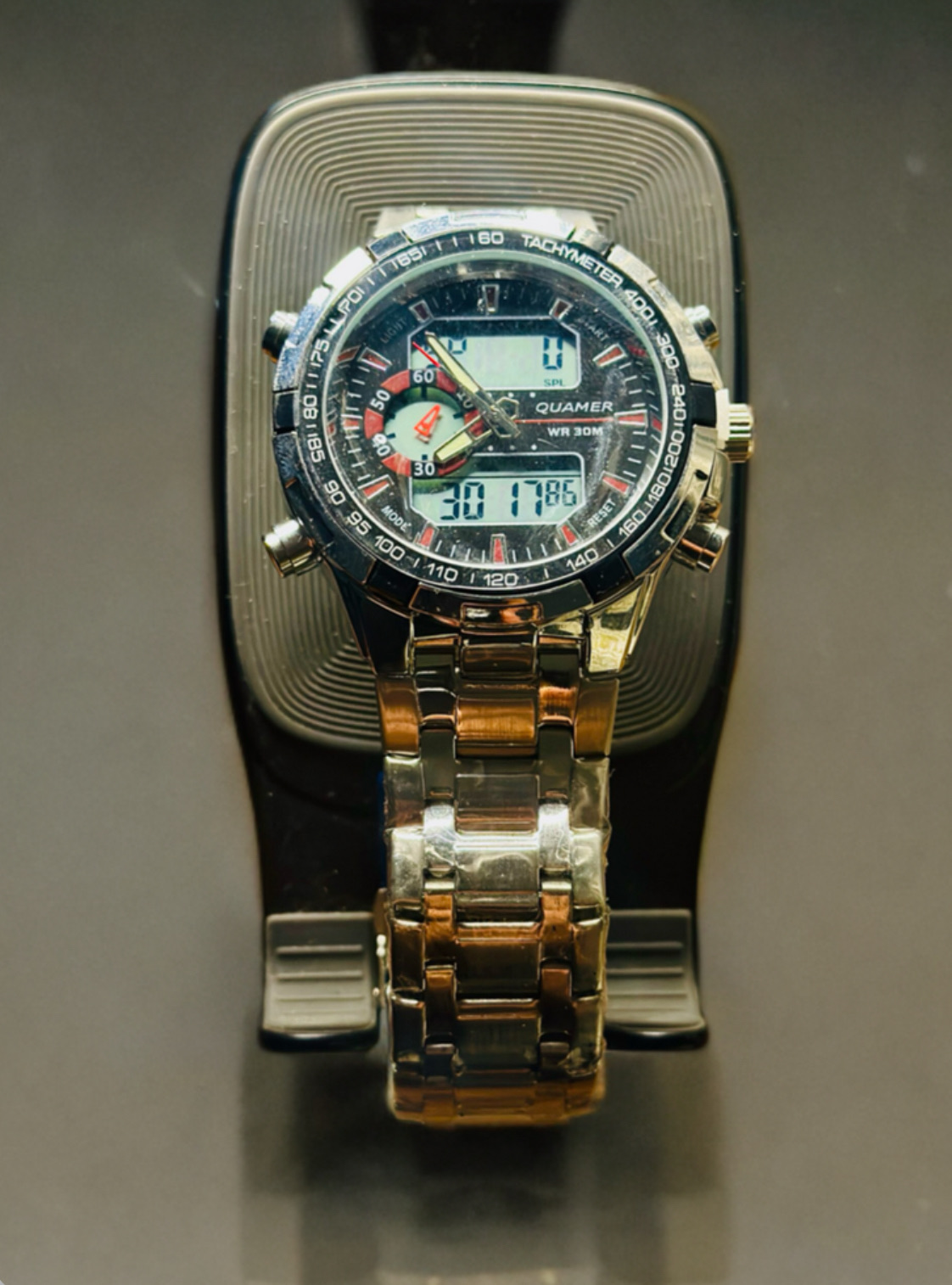 ساعت مردانه QUAMER دوگانه (دیجیتال + آنالوگ)