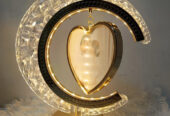 چراغ خواب دیکوری با قاب عکس قلب دو طرفه