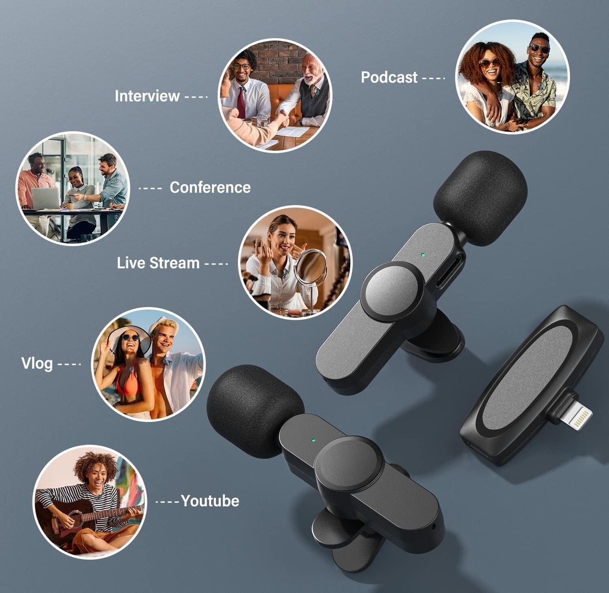 میکروفون دوتایی وایرلس مخصوص آیفون