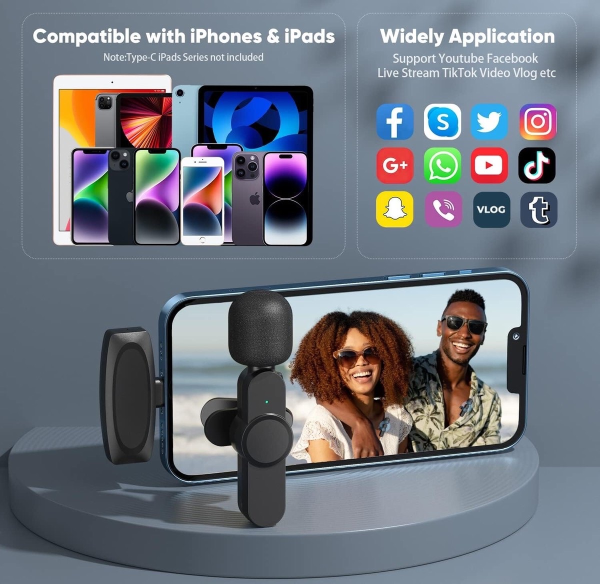 میکروفون دوتایی وایرلس مخصوص آیفون