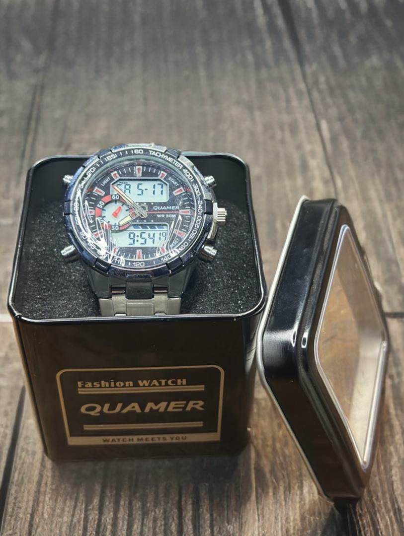ساعت مردانه QUAMER دوگانه (دیجیتال + آنالوگ )