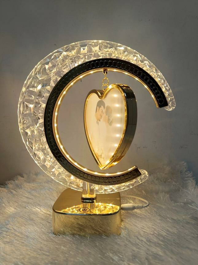 چراغ خواب دیکوری با قاب عکس قلب